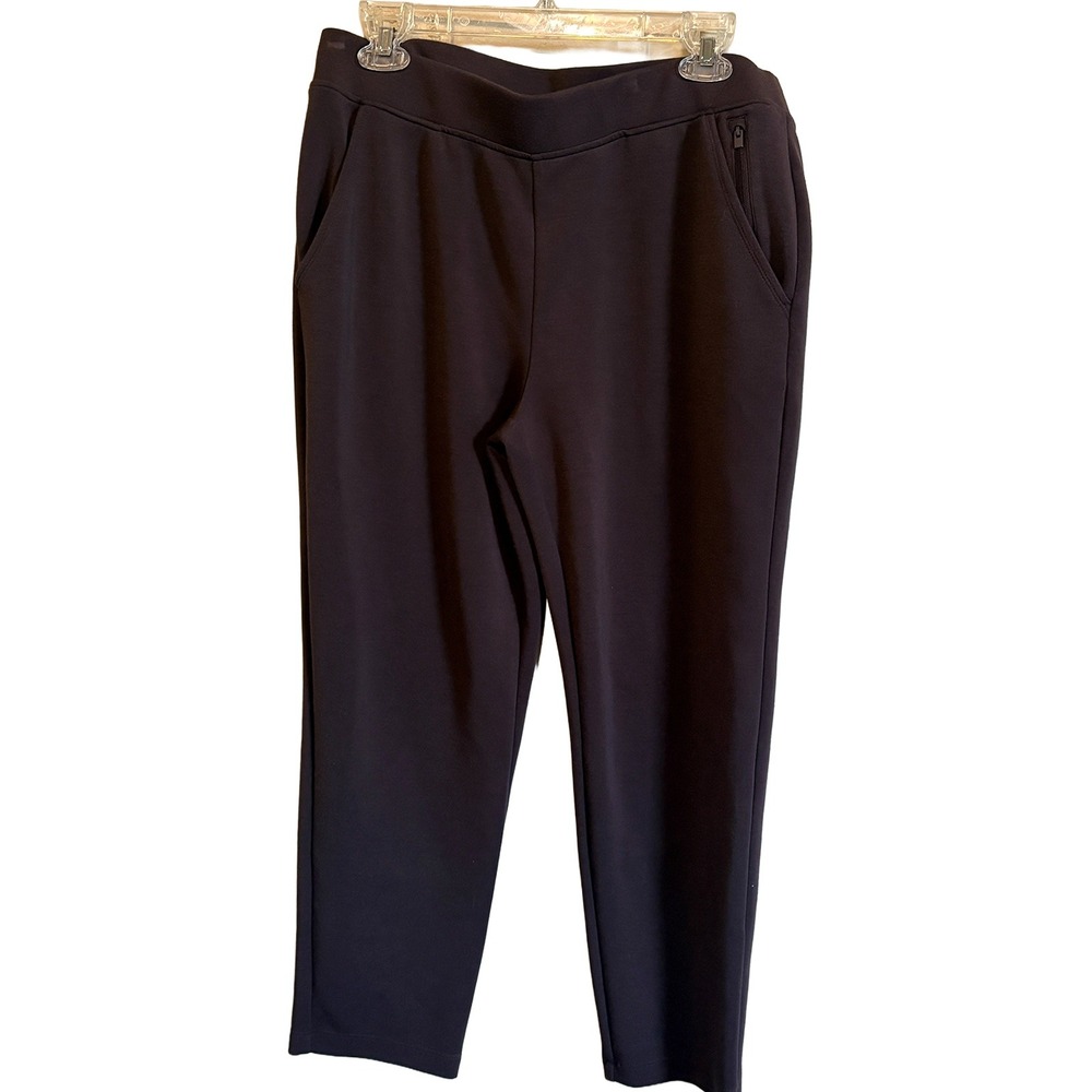Chicos Zenergy Brown Ankle Pants Pull On Tapered Leg Womens Size 2R Large